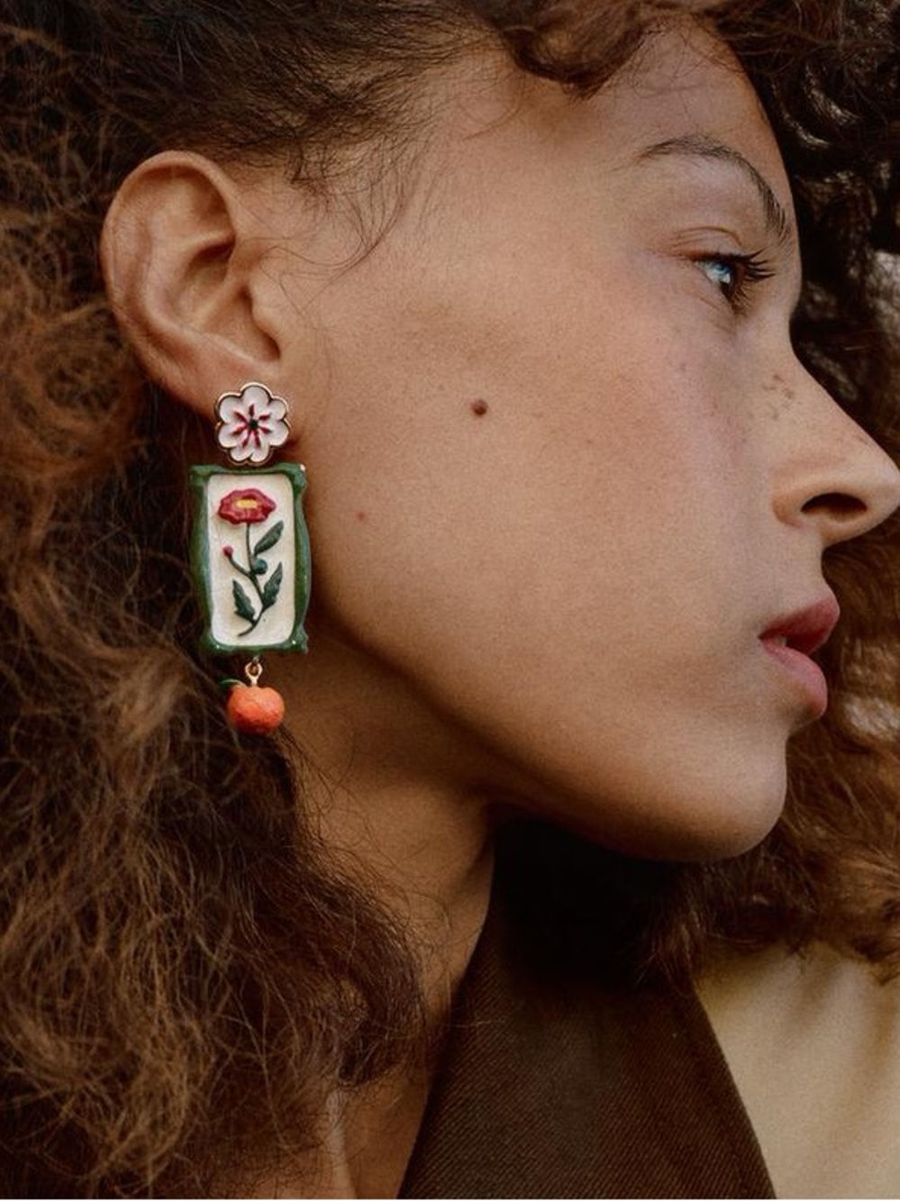 Flower Statement Dangle Earrings